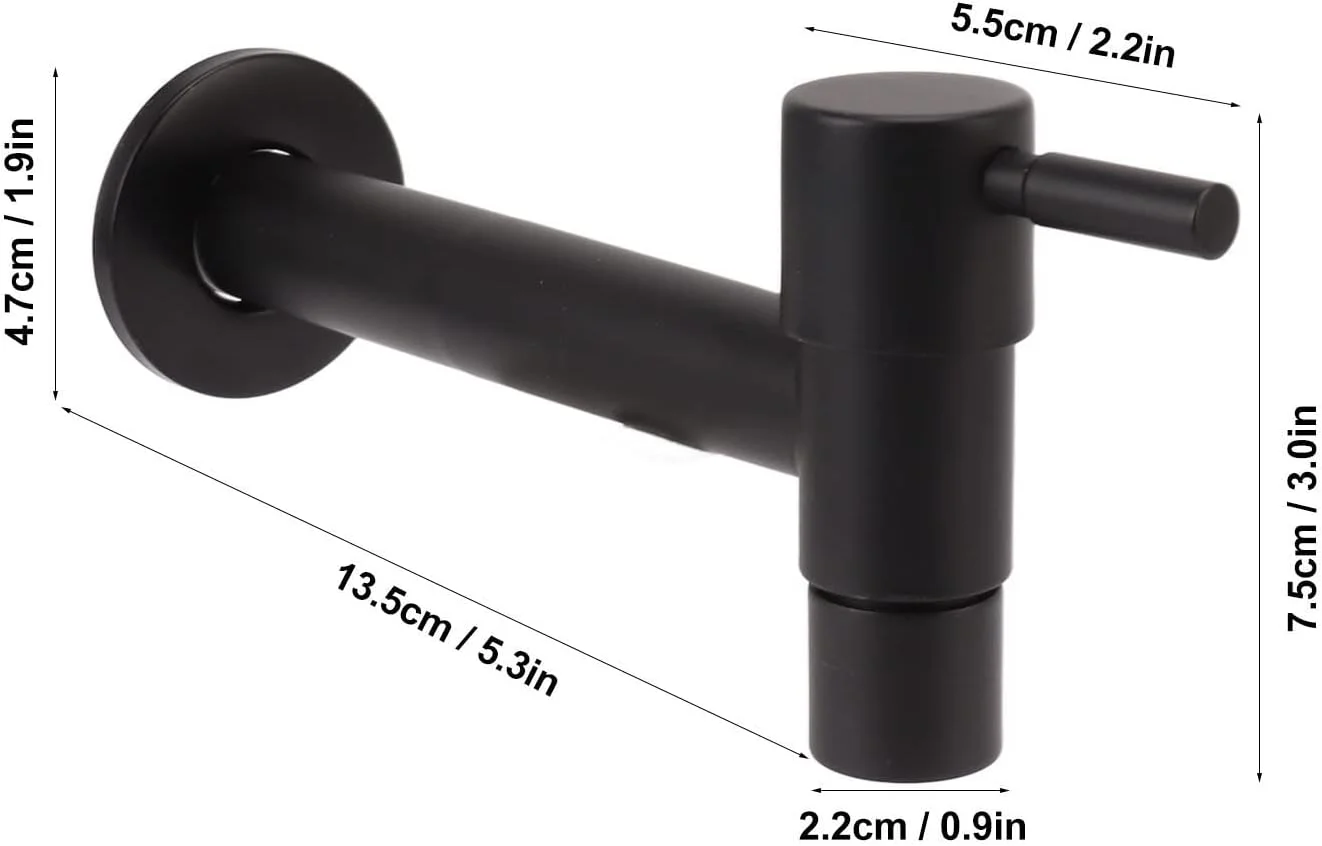 شیر آب سرد دیواری Eujgoov G1/2 برای حمام، شیر باغ، شیر آب سرد تک دسته استیل 304 (برای استخر تی) شیر آب سرد دیواری Eujgoov G1/2 برای حمام، شیر باغ، شیر آب سرد تک دسته استیل 304 (برای استخر تی)