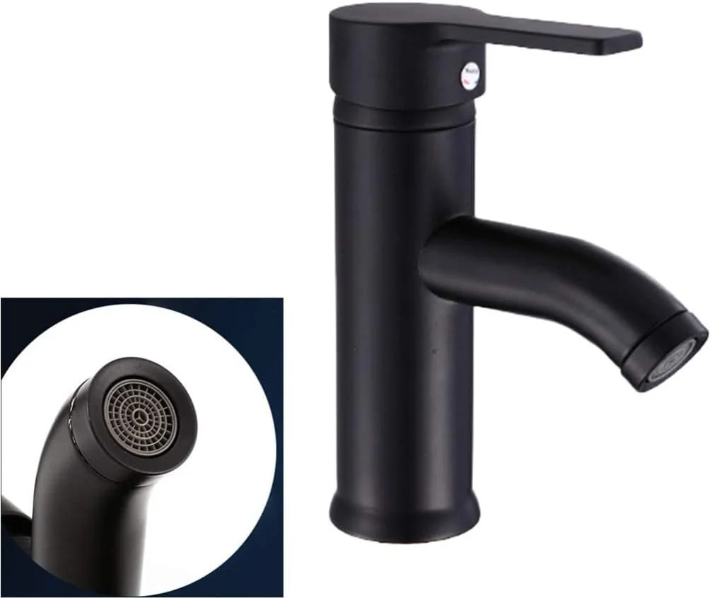شیر آب مشکی ELECDON، شیر مخلوط کن استیل ضد زنگ برای حمام، لوازم جانبی حمام، شیر آب مشکی برای سینک آشپزخانه (مدل کوتاه) شیر آب مشکی ELECDON، شیر مخلوط کن استیل ضد زنگ برای حمام، لوازم جانبی حمام، شیر آب مشکی برای سینک آشپزخانه (مدل کوتاه)