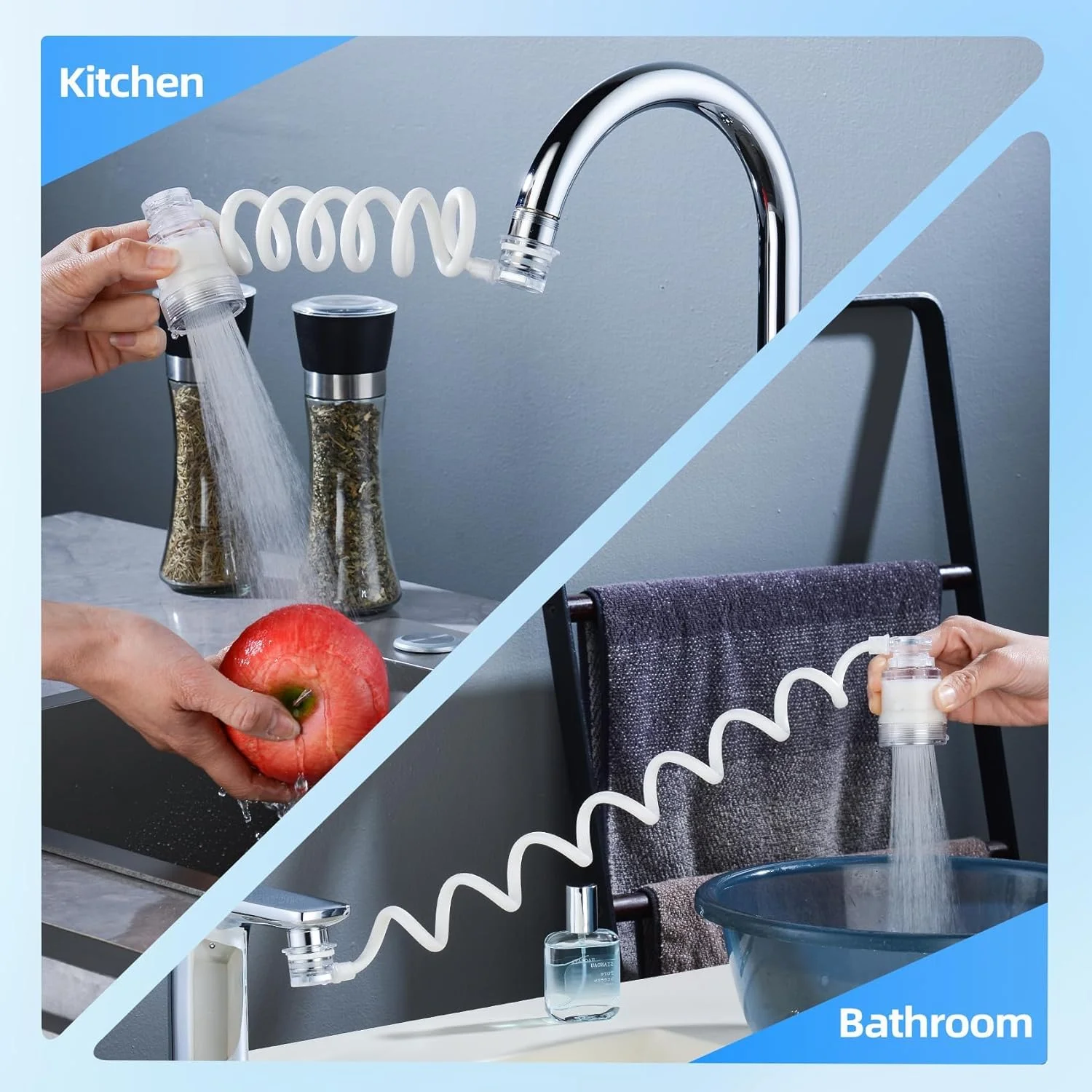 افزایش دهنده شیر آشپزخانه مغناطیسی چرخان با فیلتر آب، اتصال اسپری انعطاف پذیر سینک حمام، جایگزین هواساز شیر برای جریان آب تصفیه شده و اسپری قابل تنظیم (80 سانتی متر) افزایش دهنده شیر آشپزخانه مغناطیسی چرخان با فیلتر آب، اتصال اسپری انعطاف پذیر سینک حمام، جایگزین هواساز شیر برای جریان آب تصفیه شده و اسپری قابل تنظیم (80 سانتی متر)