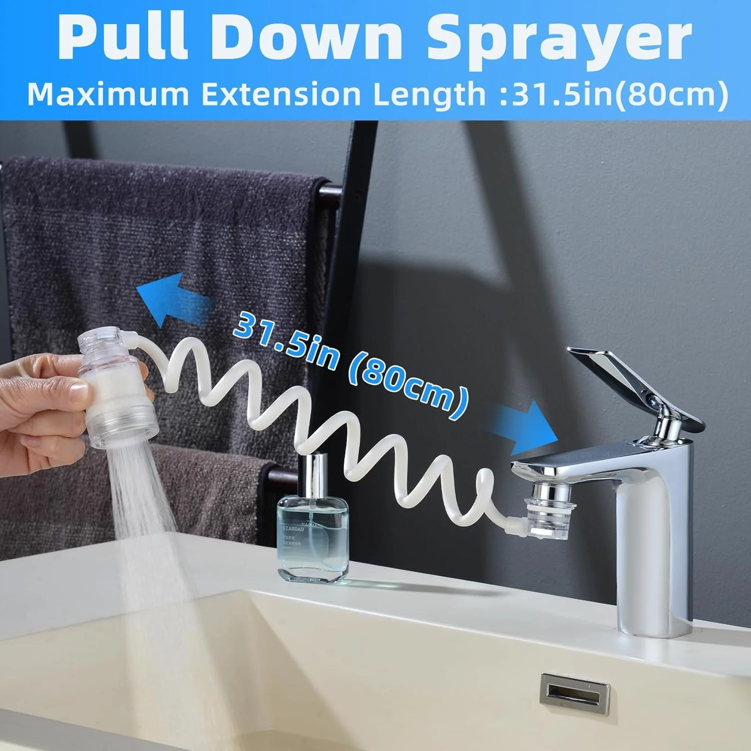 افزایش دهنده شیر آشپزخانه مغناطیسی چرخان با فیلتر آب، اتصال اسپری انعطاف پذیر سینک حمام، جایگزین هواساز شیر برای جریان آب تصفیه شده و اسپری قابل تنظیم (80 سانتی متر) افزایش دهنده شیر آشپزخانه مغناطیسی چرخان با فیلتر آب، اتصال اسپری انعطاف پذیر سینک حمام، جایگزین هواساز شیر برای جریان آب تصفیه شده و اسپری قابل تنظیم (80 سانتی متر)