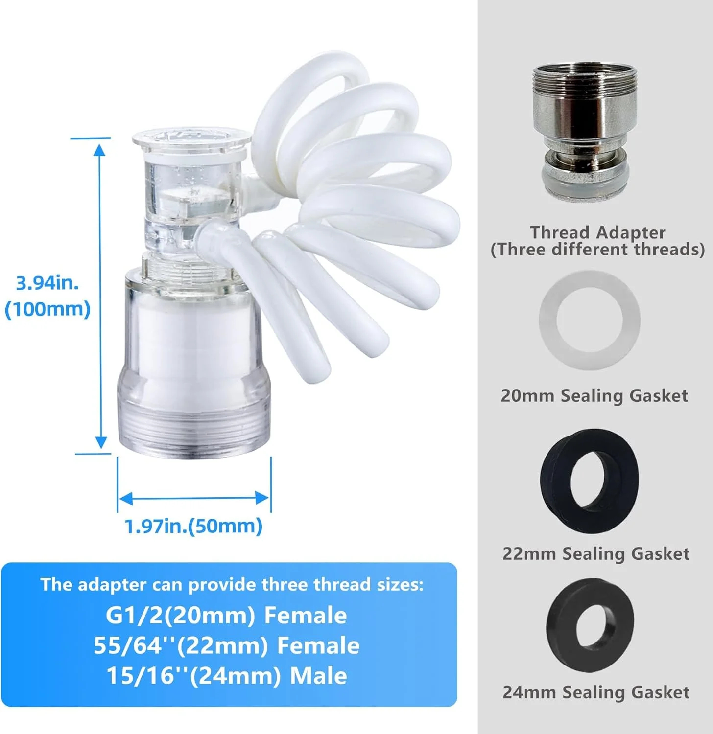 افزایش دهنده شیر آشپزخانه مغناطیسی چرخان با فیلتر آب، اتصال اسپری انعطاف پذیر سینک حمام، جایگزین هواساز شیر برای جریان آب تصفیه شده و اسپری قابل تنظیم (80 سانتی متر) افزایش دهنده شیر آشپزخانه مغناطیسی چرخان با فیلتر آب، اتصال اسپری انعطاف پذیر سینک حمام، جایگزین هواساز شیر برای جریان آب تصفیه شده و اسپری قابل تنظیم (80 سانتی متر)