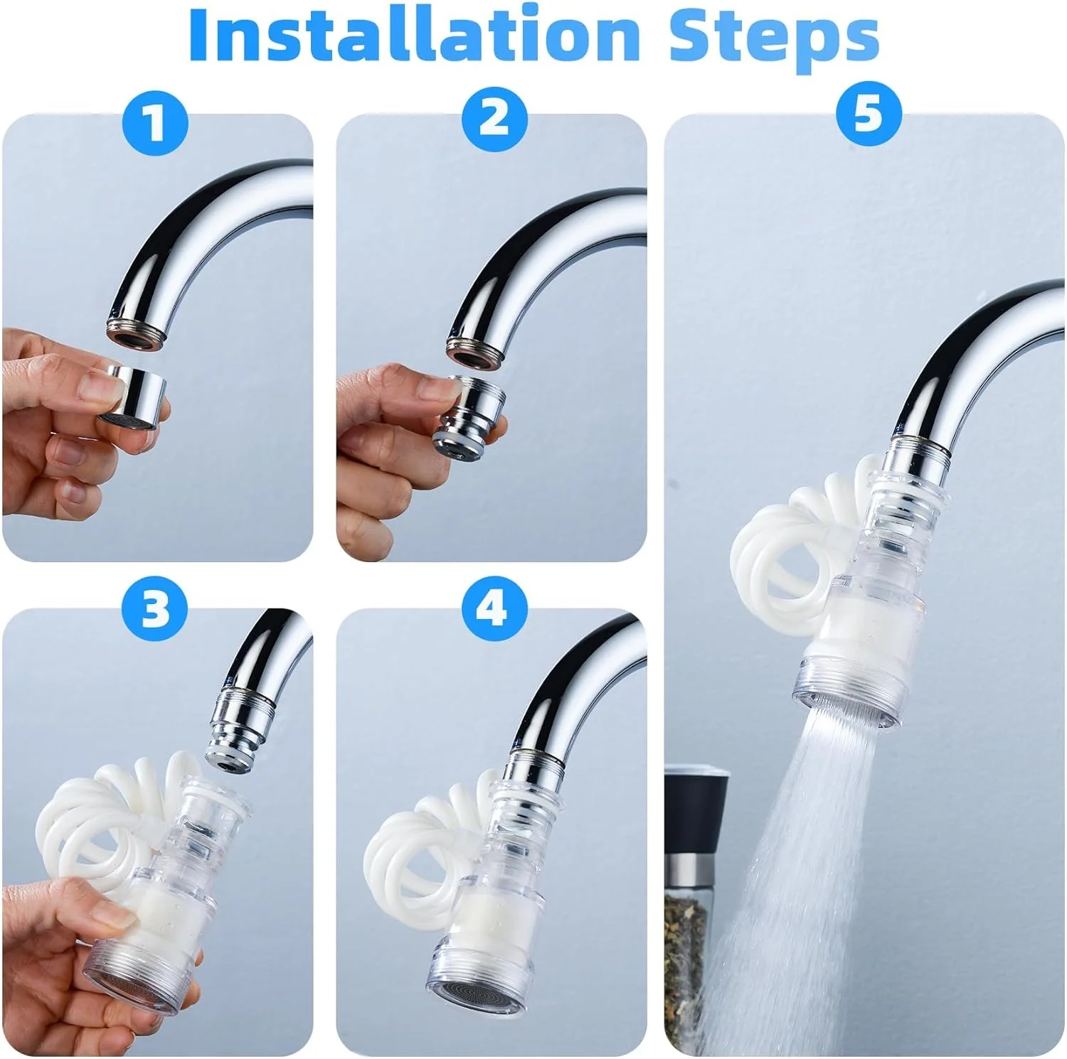 افزایش دهنده شیر آشپزخانه مغناطیسی چرخان با فیلتر آب، اتصال اسپری انعطاف پذیر سینک حمام، جایگزین هواساز شیر برای جریان آب تصفیه شده و اسپری قابل تنظیم (80 سانتی متر) افزایش دهنده شیر آشپزخانه مغناطیسی چرخان با فیلتر آب، اتصال اسپری انعطاف پذیر سینک حمام، جایگزین هواساز شیر برای جریان آب تصفیه شده و اسپری قابل تنظیم (80 سانتی متر)