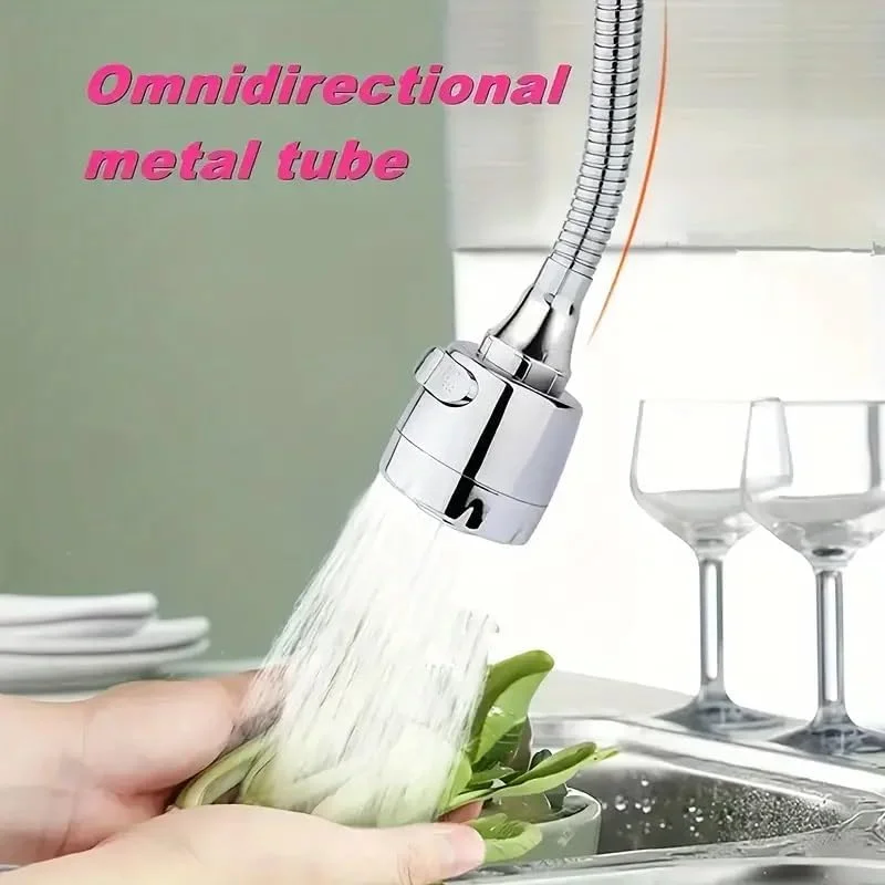 افزایش دهنده شیر آب فشار قوی با قابلیت چرخش 360 درجه - 2 حالت، حباب ساز صرفه جویی در آب برای آشپزخانه. لوازم جانبی آشپزخانه و حمام با قابلیت نصب آسان. محافظ پاشش آب برای سینک و دوش. ست شیر دوش. اتصال اسپری شیر آب.