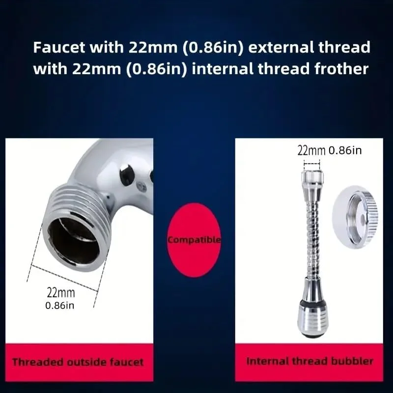 افزایش دهنده شیر آب فشار قوی با قابلیت چرخش 360 درجه - 2 حالت، حباب ساز صرفه جویی در آب برای آشپزخانه. لوازم جانبی آشپزخانه و حمام با قابلیت نصب آسان. محافظ پاشش آب برای سینک و دوش. ست شیر دوش. اتصال اسپری شیر آب.