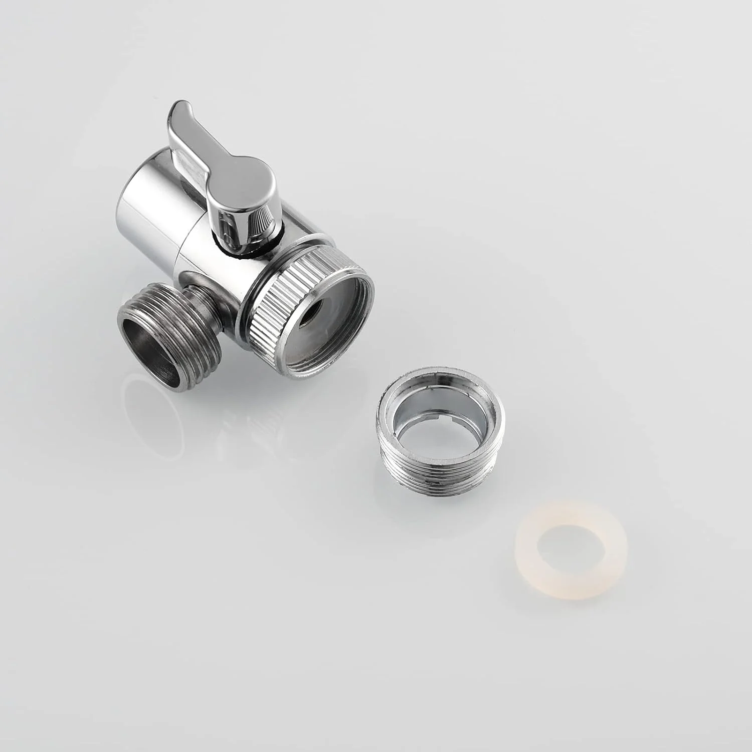 شیر سه راهی برنجی Tecmolog برای شیر آشپزخانه یا حمام، تقسیم کننده شیر سینک، روکش کروم، SBA021