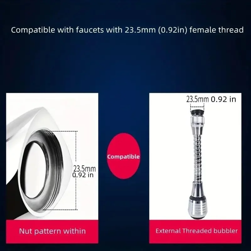 افزایش دهنده شیر آب فشار قوی با قابلیت چرخش 360 درجه - 2 حالت، حباب ساز صرفه جویی در آب برای آشپزخانه. لوازم جانبی آشپزخانه و حمام با قابلیت نصب آسان. محافظ پاشش آب برای سینک و دوش. ست شیر دوش. اتصال اسپری شیر آب.