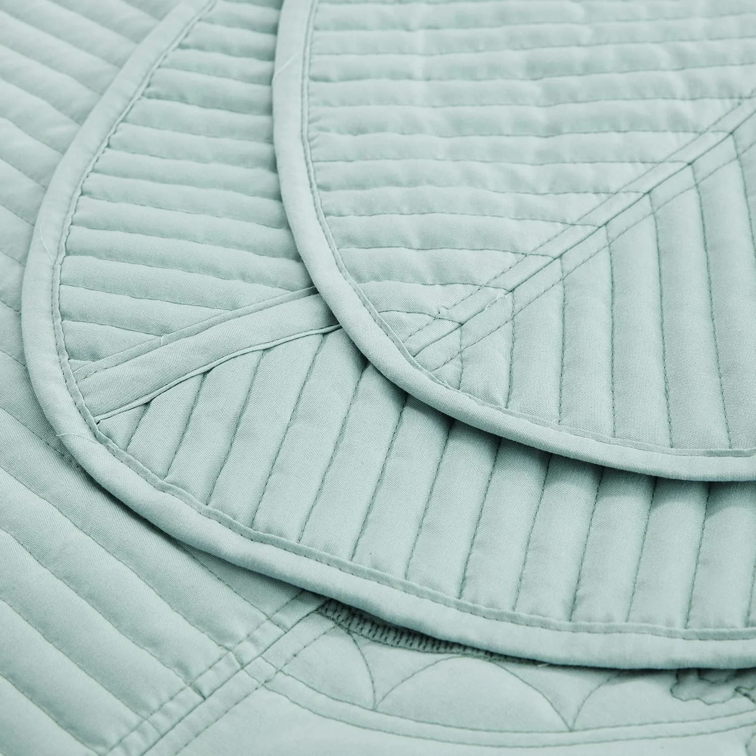 ست روتختی بزرگ سایز کینگ CHIXIN - روکش لحاف سبک وزن - دوخت زیبا - روتختی دو رو 5 تکه - طرح بته جقه و گل داماسک زیبا (کینگ، سبز دریایی)