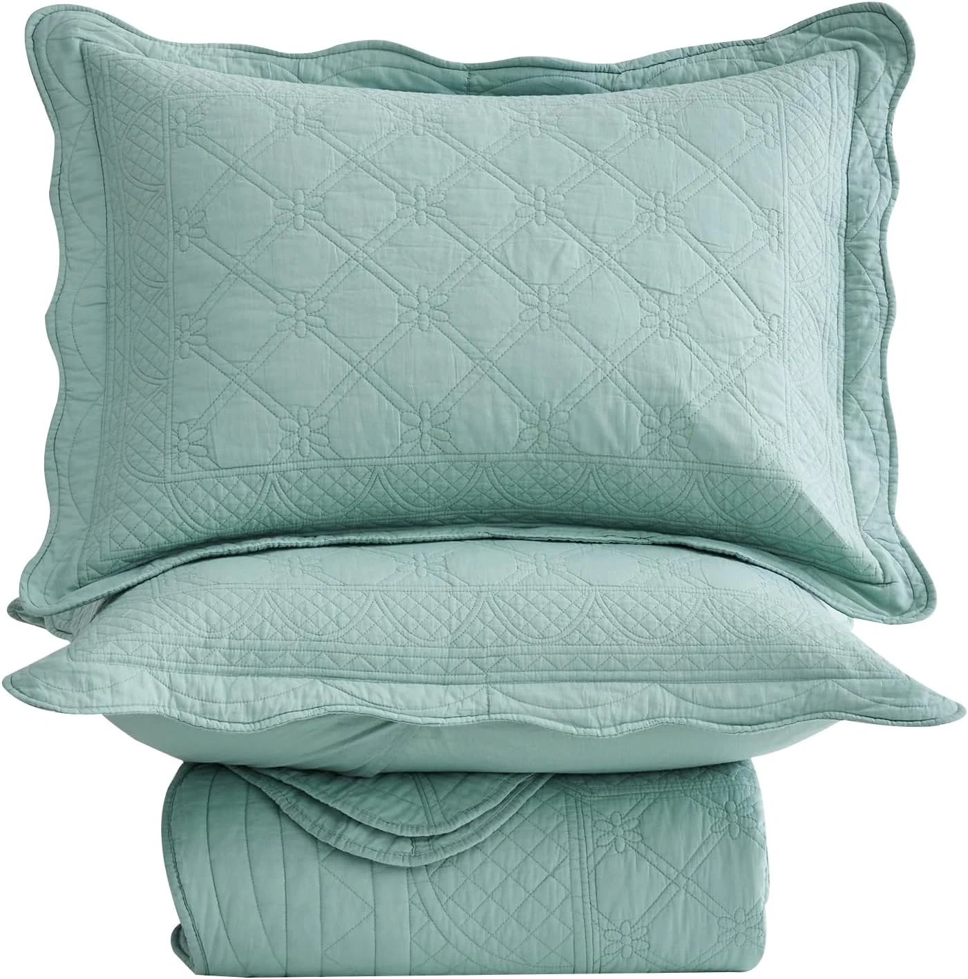 روتختی نخی چیکسین سایز کامل، فوق العاده نرم، سبک وزن، 3 تکه، رنگ سبز دریایی