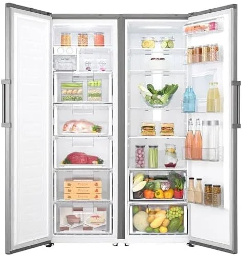 یخچال و فریزر 708 لیتری ال جی بدون برفک با سیستم خنک کننده دوقلو، دارای آبسردکن، کمپرسور اینورتر، رنگ پلاتینیوم نقره ای مدل - GCB414ELFM/GC-F411ELDM (نسخه بین المللی).