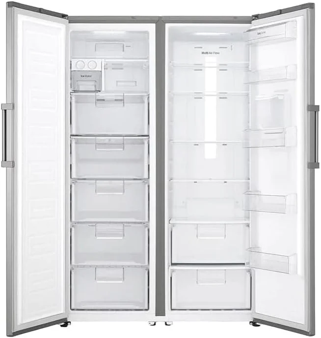 یخچال و فریزر 708 لیتری ال جی بدون برفک با سیستم خنک کننده دوقلو، دارای آبسردکن، کمپرسور اینورتر، رنگ پلاتینیوم نقره ای مدل - GCB414ELFM/GC-F411ELDM (نسخه بین المللی).