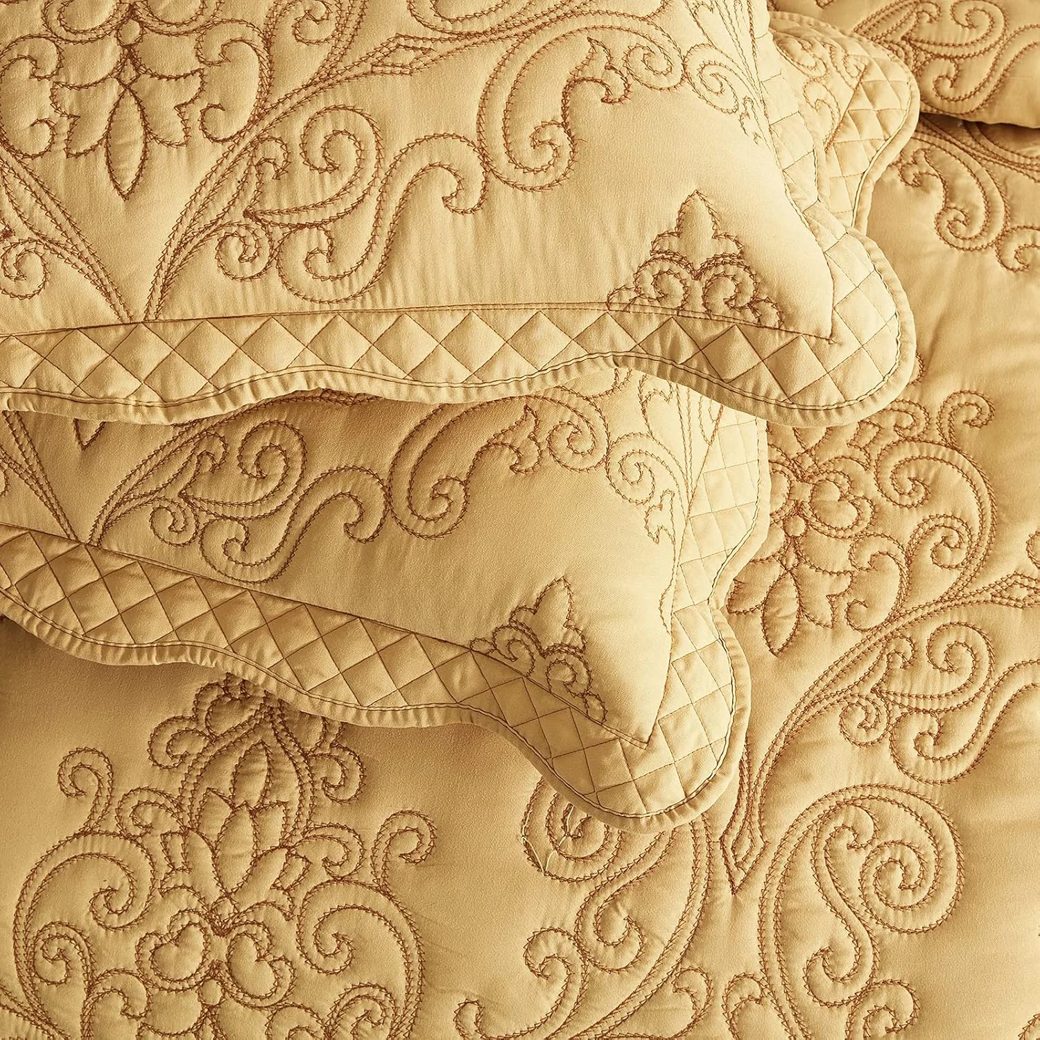 ست روتختی بزرگ CHIXIN سایز کینگ (کینگ، طلایی عسلی)، H-4202 ست روتختی بزرگ CHIXIN سایز کینگ (کینگ، طلایی عسلی)، H-4202