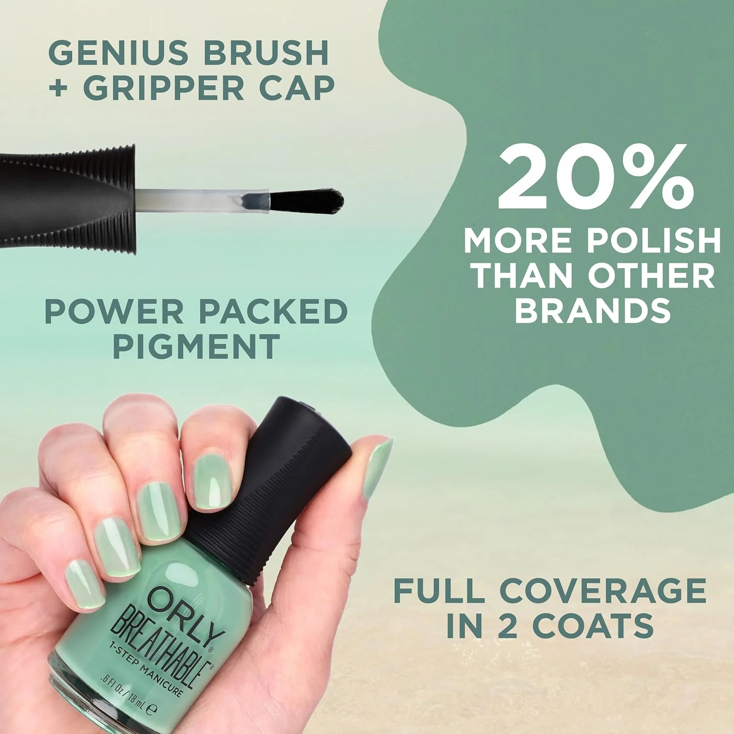 لاک ناخن تنفسی Orly مجموعه 'Tide & Seek' | رنگ های کرم و ژله ای 'Crelly' برای بهار و تابستان (Self Reef-lection، 18 میلی لیتر)