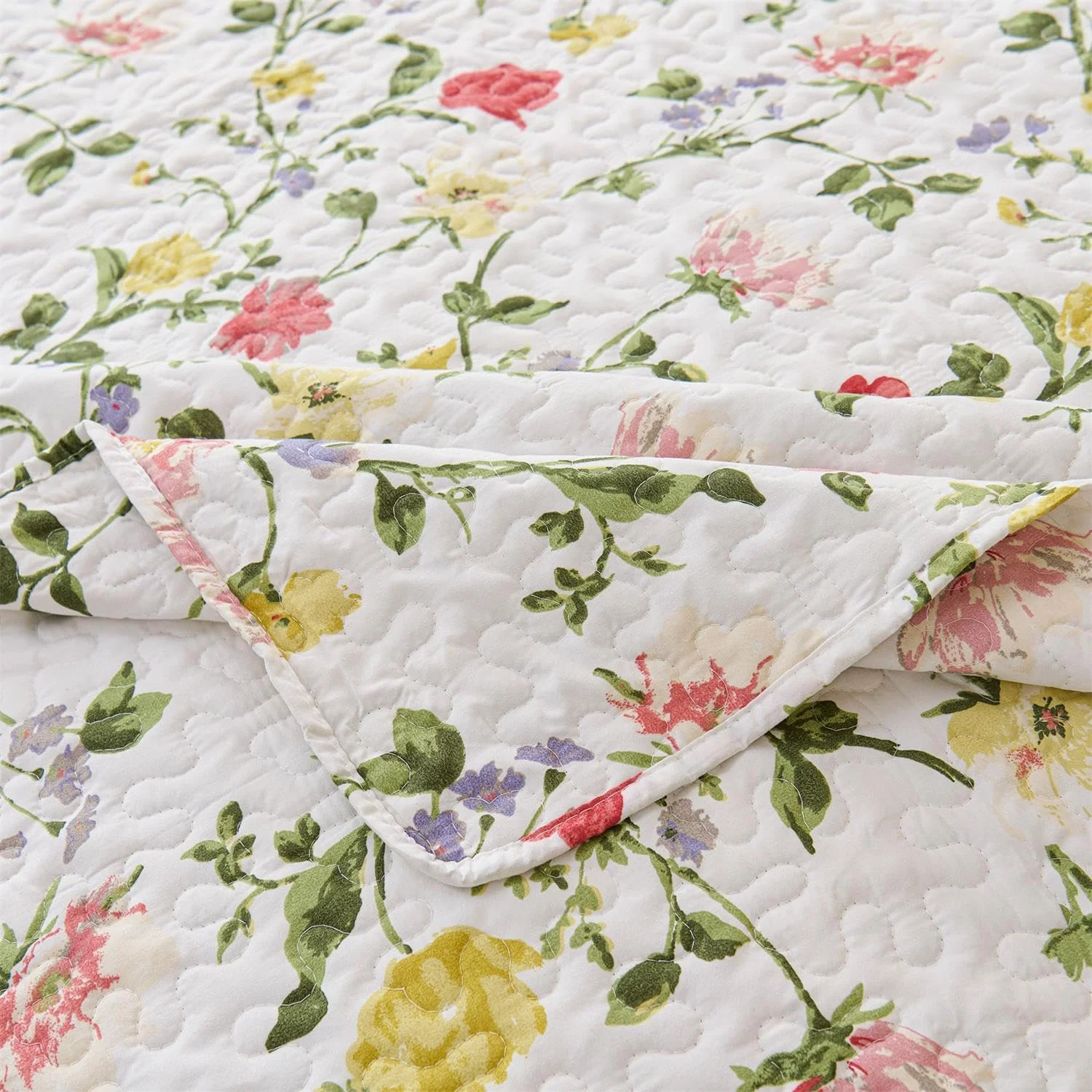 ست لحاف روتختی زرد رمانتیک Cmfshape سایز کینگ، روتختی دو رو طرح دار 3 تکه، ست روکش تخت گلدار با روبالشتی، ست ملحفه میکروفایبر سبک وزن برای تمام فصول (زرد، 259x228)