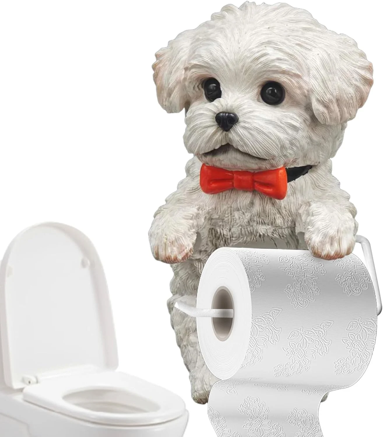 نگهدارنده دستمال توالت - نگهدارنده دستمال توالت طرح سگ، نصب دیواری - استند نگهداری و پخش رول، دکور اتاق، قفسه زیبا برای آشپزخانه، حمام، هتل، RV