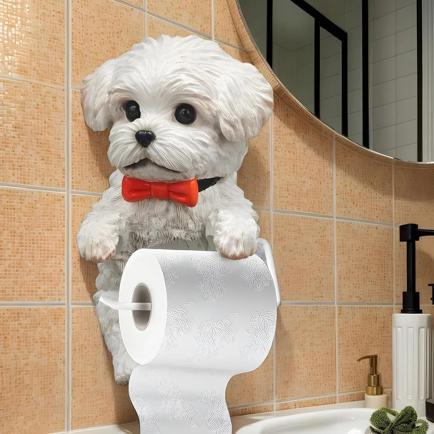 نگهدارنده دستمال توالت - نگهدارنده دستمال توالت طرح سگ، نصب دیواری - استند نگهداری و پخش رول، دکور اتاق، قفسه زیبا برای آشپزخانه، حمام، هتل، RV نگهدارنده دستمال توالت - نگهدارنده دستمال توالت طرح سگ، نصب دیواری - استند نگهداری و پخش رول، دکور اتاق، قفسه زیبا برای آشپزخانه، حمام، هتل، RV
