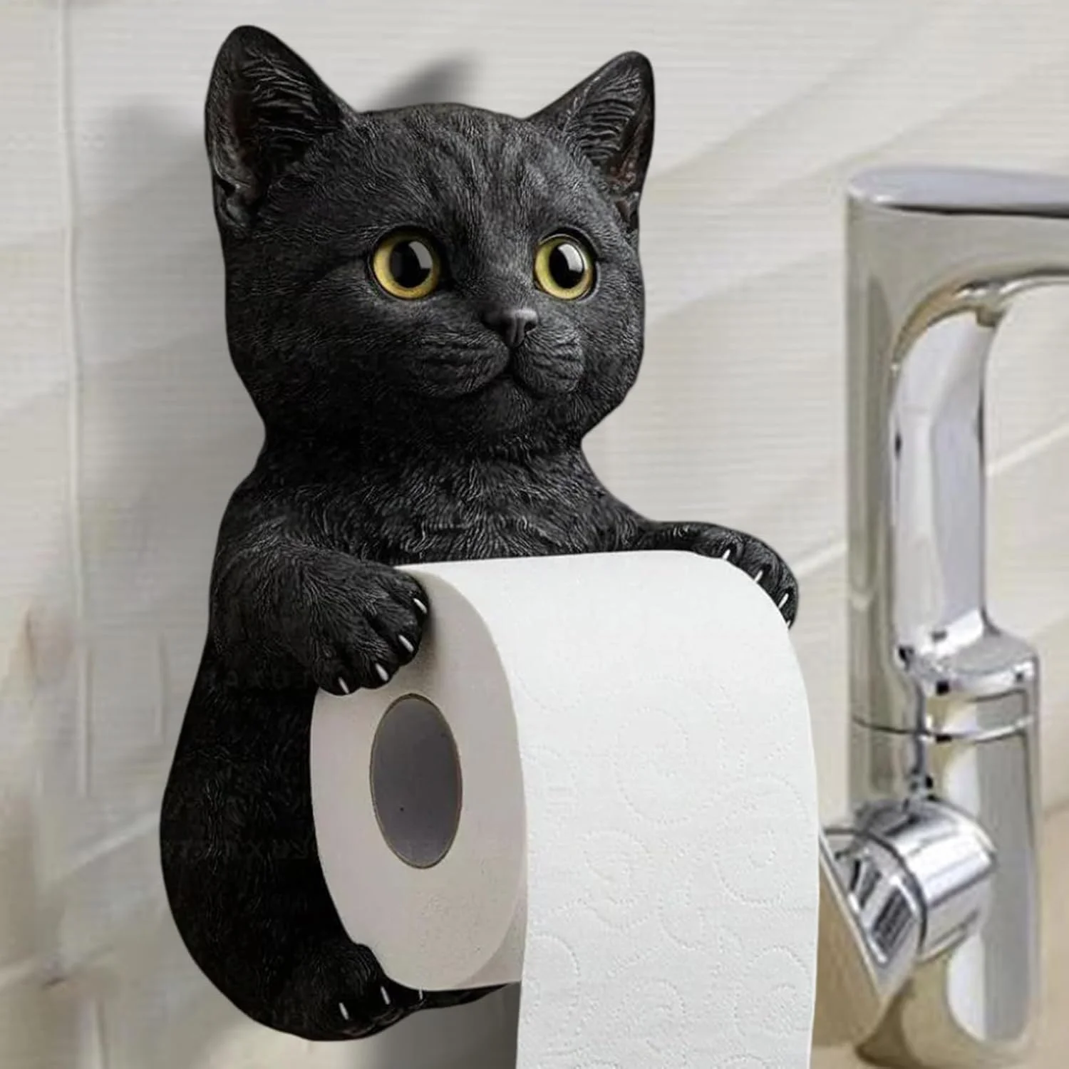 نگهدارنده دستمال توالت - نگهدارنده رول توالت طرح گربه - قفسه رول زیبا، پخش کننده دیواری برای خانه، RV، خوابگاه، حمام