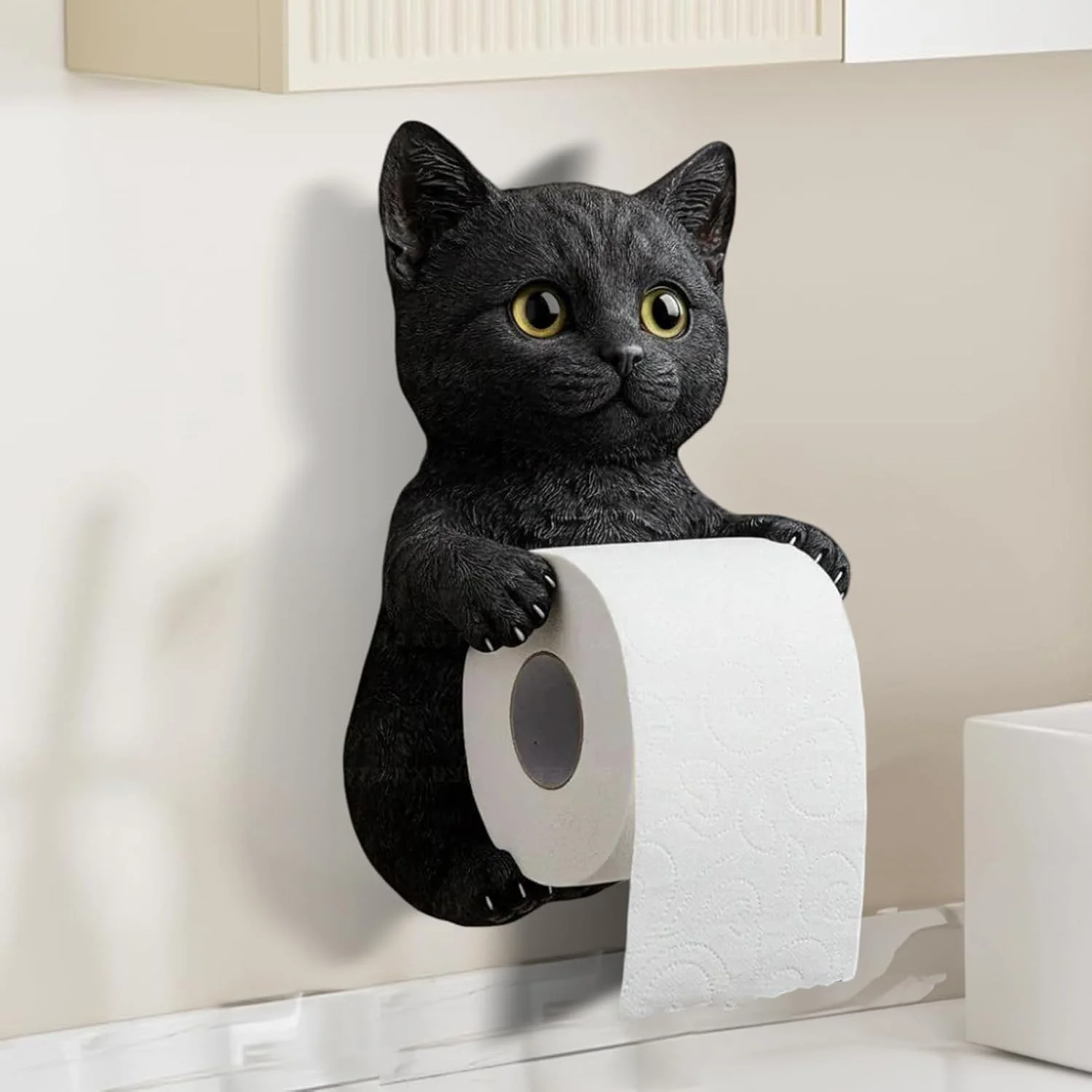 نگهدارنده دستمال توالت - نگهدارنده رول توالت طرح گربه - قفسه رول زیبا، پخش کننده دیواری برای خانه، RV، خوابگاه، حمام
