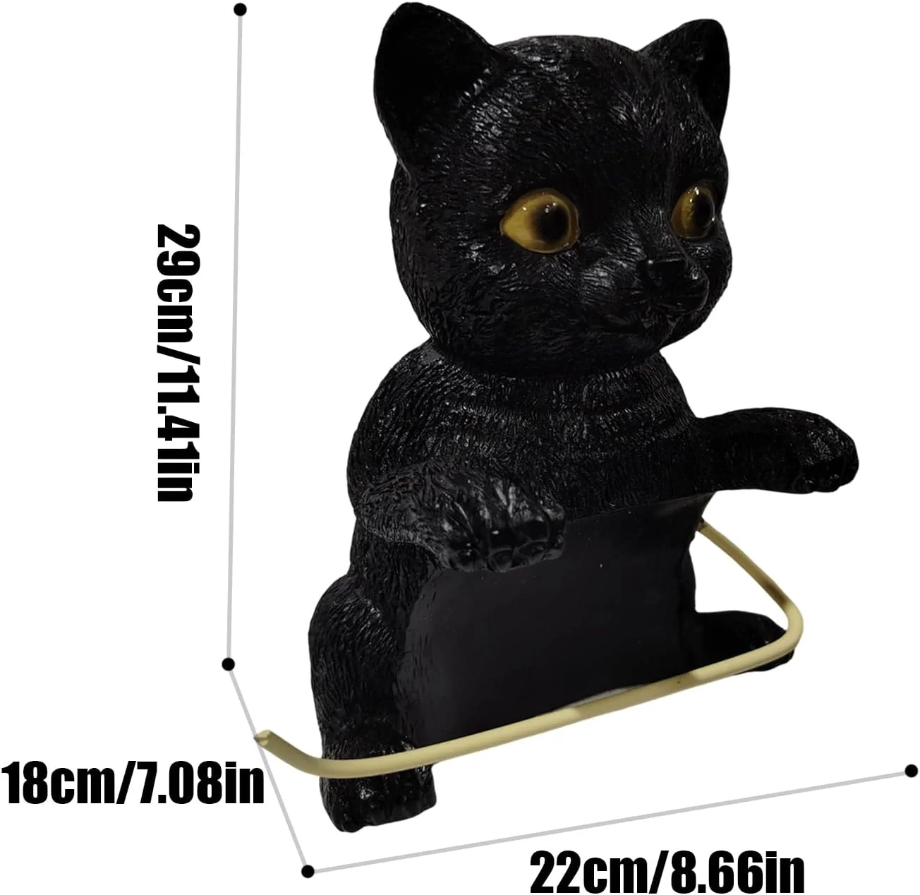 نگهدارنده دستمال توالت - نگهدارنده رول توالت طرح گربه - قفسه رول زیبا، پخش کننده دیواری برای خانه، RV، خوابگاه، حمام