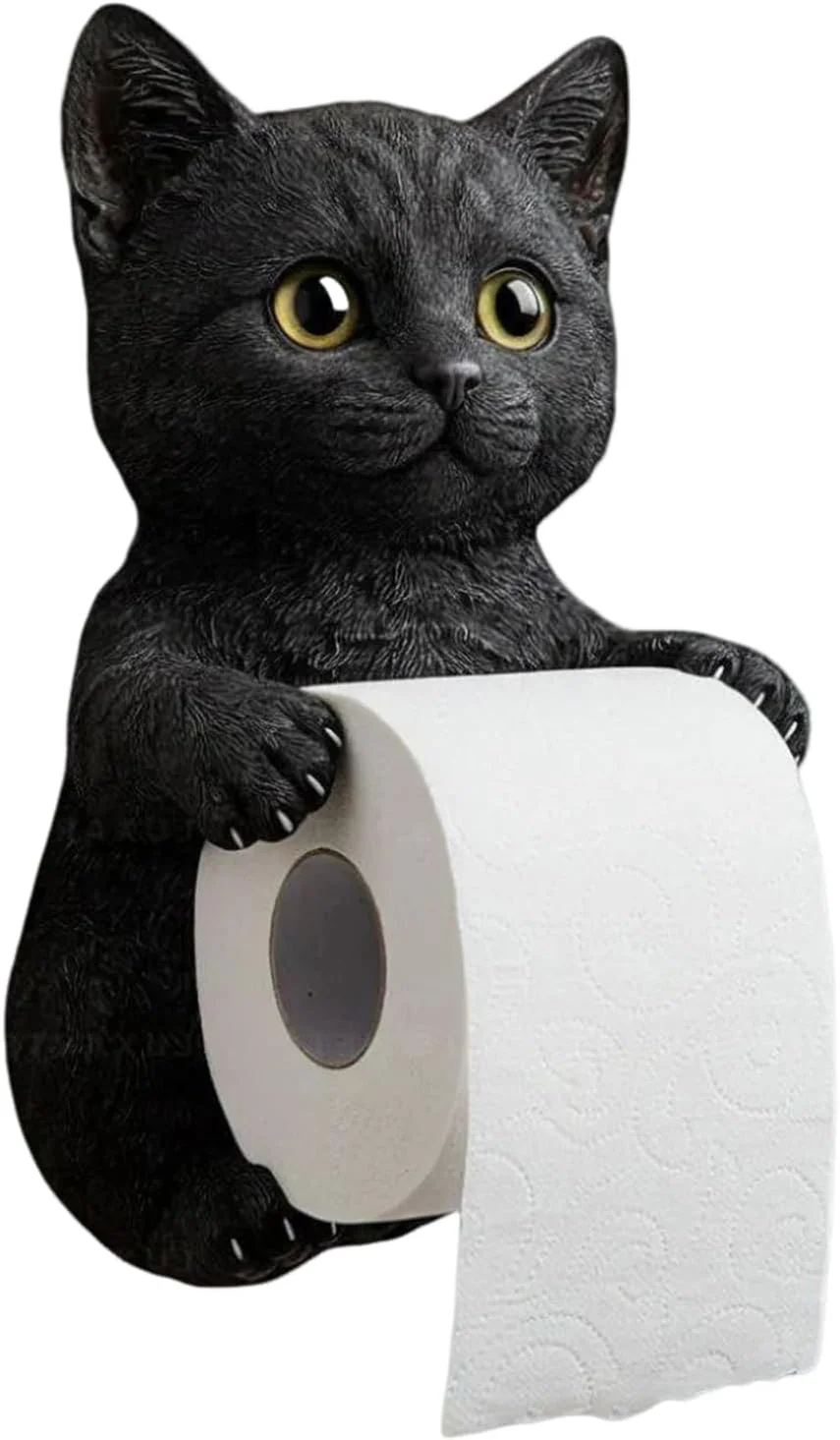نگهدارنده دستمال توالت - نگهدارنده رول توالت طرح گربه - قفسه رول زیبا، پخش کننده دیواری برای خانه، RV، خوابگاه، حمام