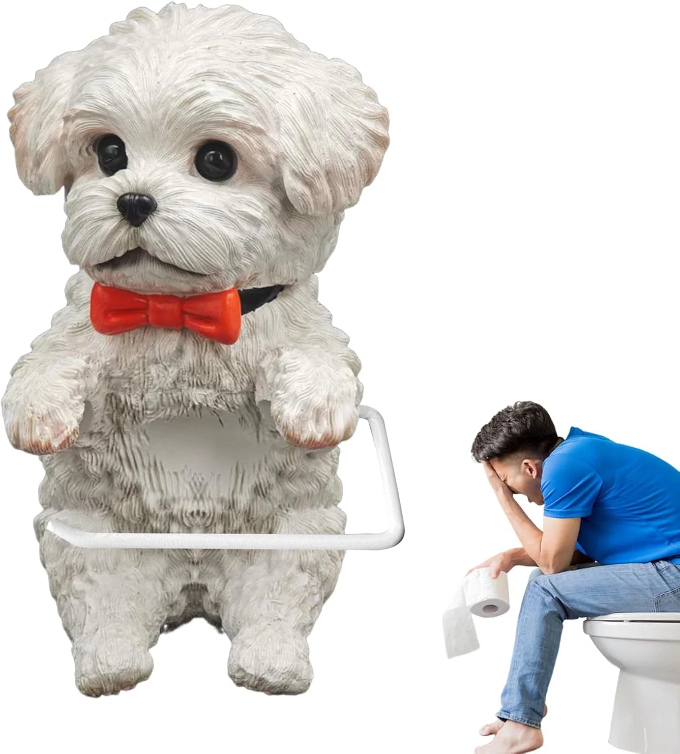 نگهدارنده دستمال توالت - نگهدارنده دستمال توالت طرح سگ، نصب دیواری - استند نگهداری و پخش رول، دکور اتاق، قفسه زیبا برای آشپزخانه، حمام، هتل، RV نگهدارنده دستمال توالت - نگهدارنده دستمال توالت طرح سگ، نصب دیواری - استند نگهداری و پخش رول، دکور اتاق، قفسه زیبا برای آشپزخانه، حمام، هتل، RV