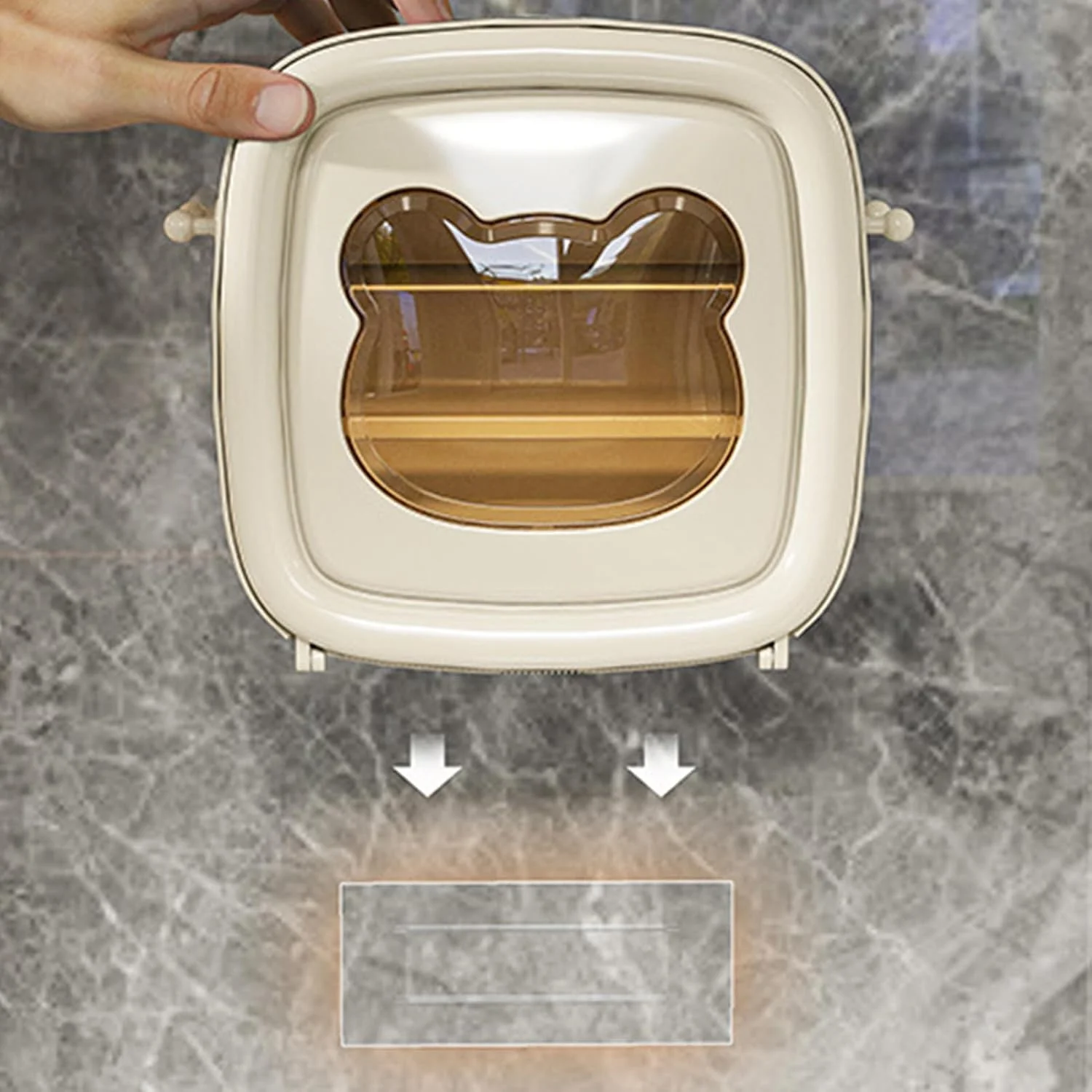 جا دستمال کاغذی دیواری - جعبه نگهدارنده دستمال توالت چسبی، سازمان دهنده ضد آب خانگی برای آشپزخانه، اتاق نشیمن، سرویس بهداشتی، هتل