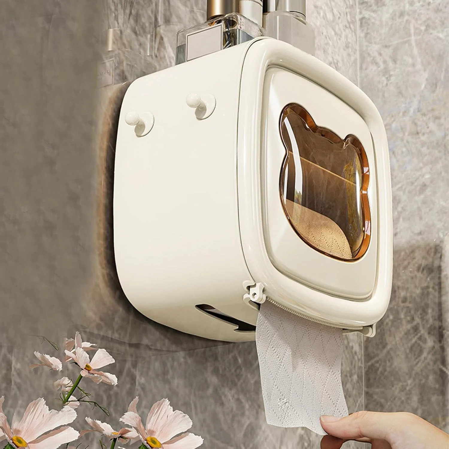 جا دستمال کاغذی دیواری - جعبه نگهدارنده دستمال توالت چسبی، سازمان دهنده ضد آب خانگی برای آشپزخانه، اتاق نشیمن، سرویس بهداشتی، هتل