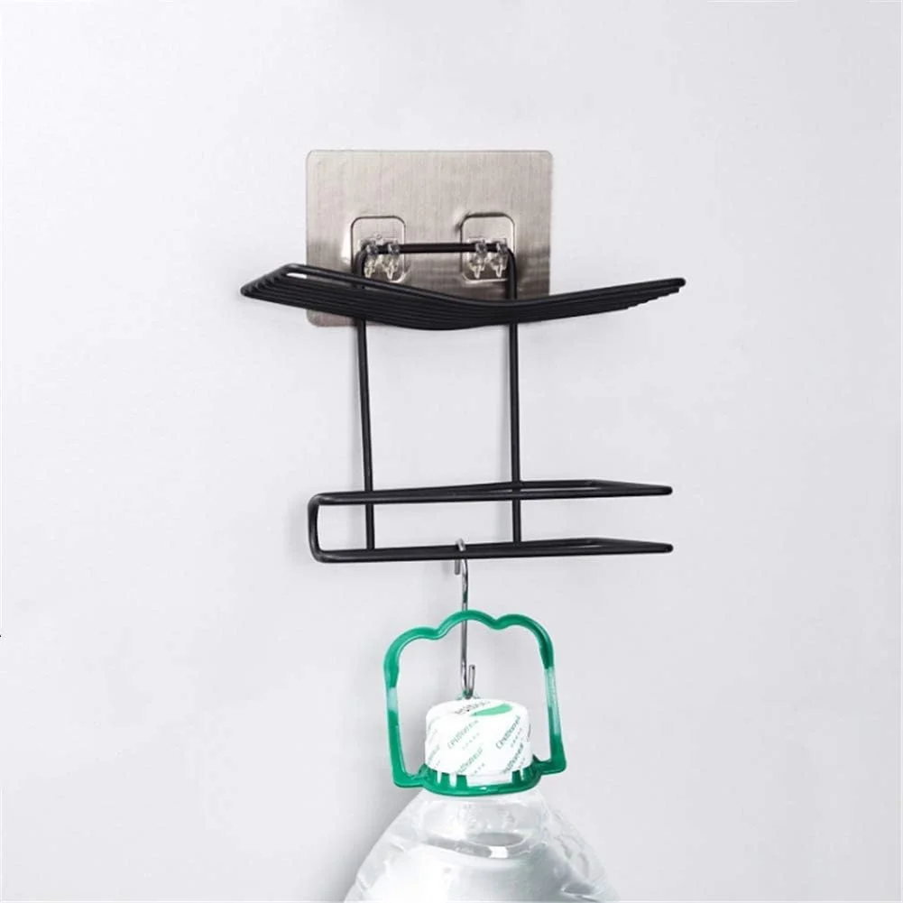 جا دستمال کاغذی چسبی Wosta با قفسه تلفن، استیل ضد زنگ SUS 304، نصب دیواری، مقاوم در برابر زنگ زدگی و مناسب برای حمام، دارای قفسه، مشکی