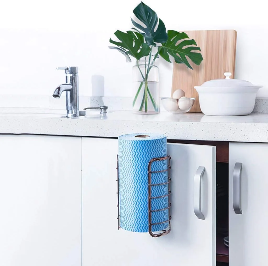 نگهدارنده دستمال کاغذی آشپزخانه ZDmalt، نگهدارنده رول حمام، نگهدارنده کاغذ توالت، قاب آهنی، قفسه ذخیره سازی بدون پانچ، رزگلد نگهدارنده دستمال کاغذی آشپزخانه ZDmalt، نگهدارنده رول حمام، نگهدارنده کاغذ توالت، قاب آهنی، قفسه ذخیره سازی بدون پانچ، رزگلد