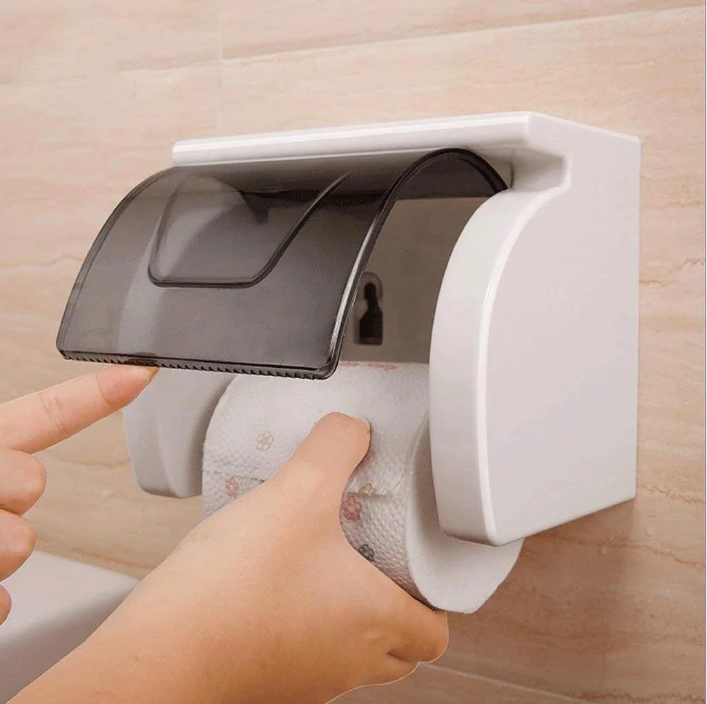 جا دستمال کاغذی رولی سری Magic Sticker Zollyss مناسب سرویس بهداشتی به همراه استند موبایل (سایز استاندارد)