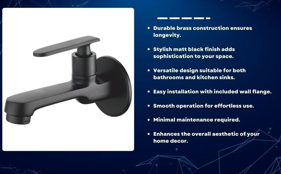 شیرآلات برنجی مشکی مات New Ware برای حمام و سینک آشپزخانه، شیرآلات برنجی برای خانه و حمام با فلنج دیواری (5.5 اینچ) شیرآلات برنجی مشکی مات New Ware برای حمام و سینک آشپزخانه، شیرآلات برنجی برای خانه و حمام با فلنج دیواری (5.5 اینچ)