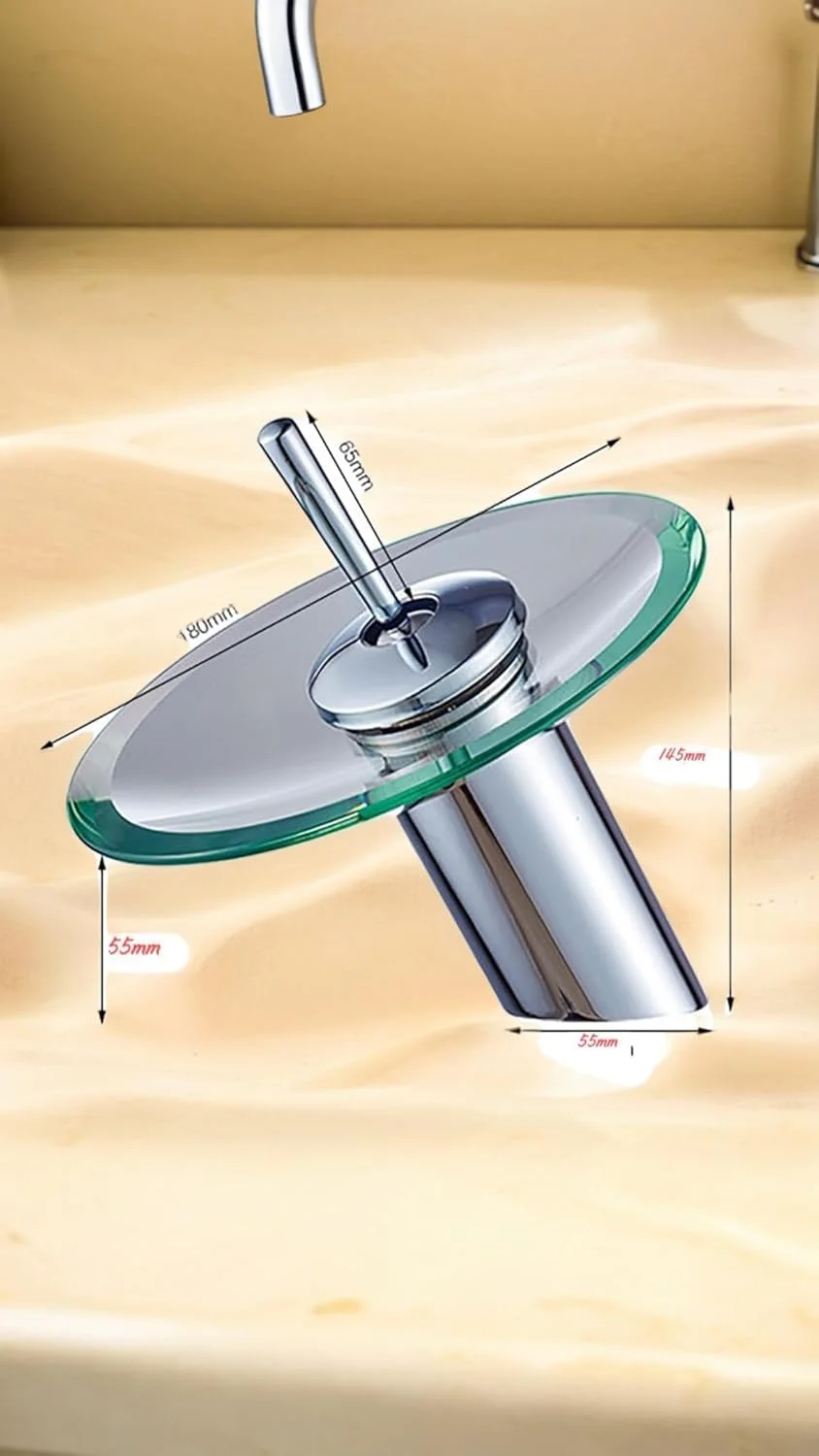 شیر آب آبشاری شیشه ای Sweet seven - شیرهای مخلوط حوضچه آب گرم/سرد برای سینک و حمام، روکش کروم شیر آب آبشاری شیشه ای Sweet seven - شیرهای مخلوط حوضچه آب گرم/سرد برای سینک و حمام، روکش کروم