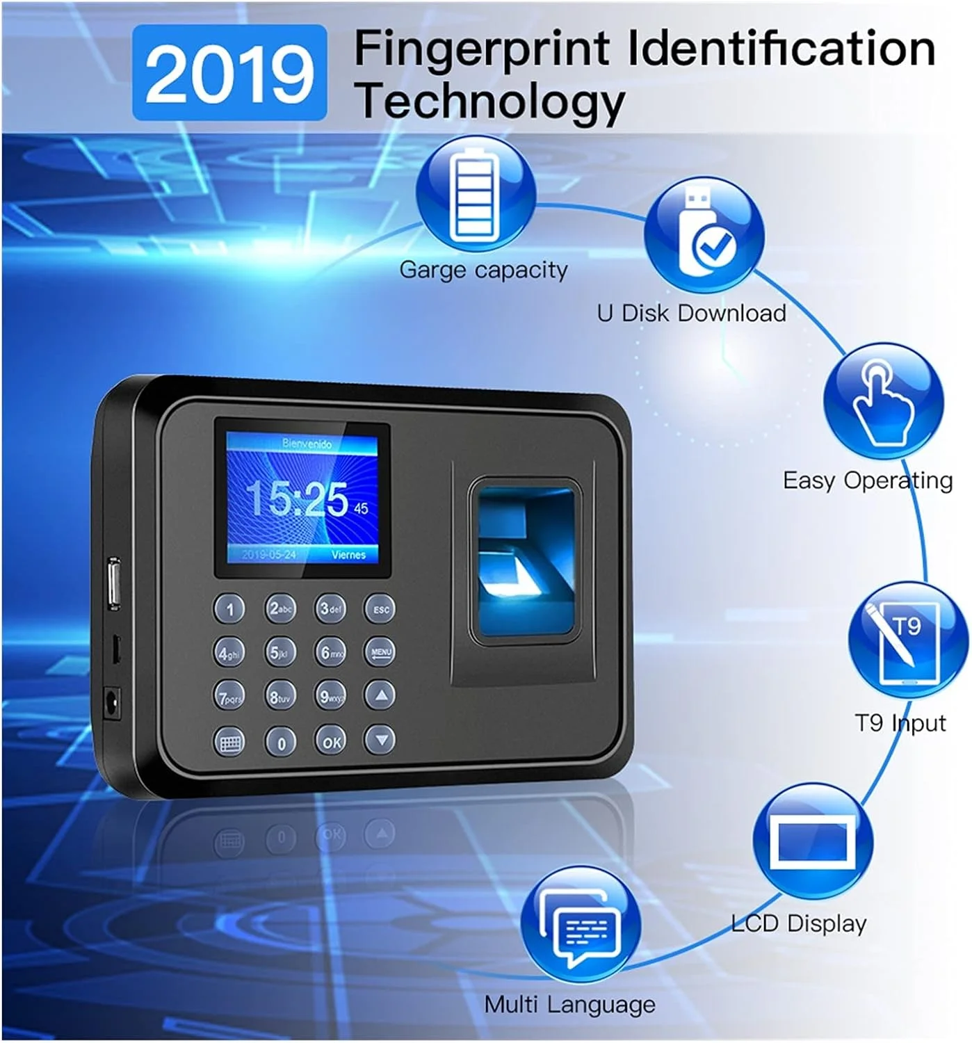 دستگاه حضور و غیاب اثر انگشتی ARAST، دستگاه بیومتریک هوشمند، دستگاه ثبت زمان اثر انگشت، دستگاه ثبت ورود و خروج کارکنان برای کسب و کارهای کوچک LEOWE