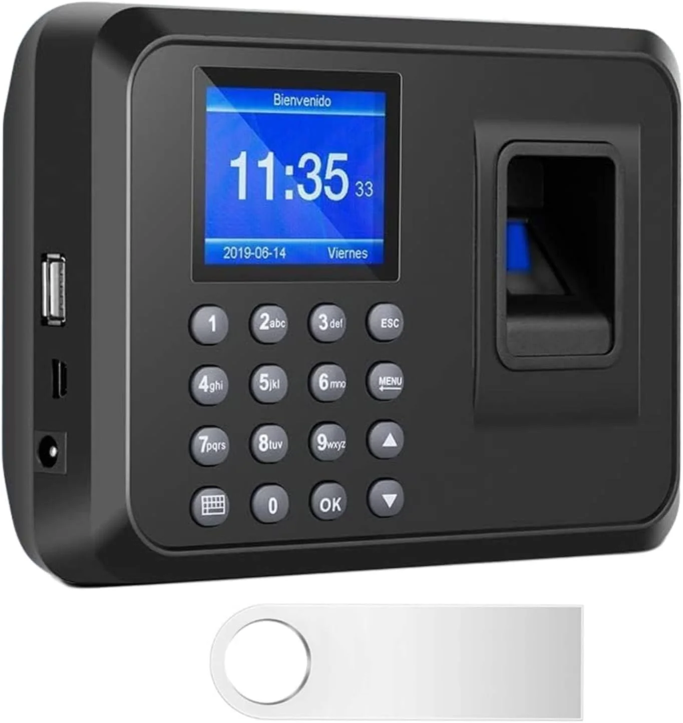 دستگاه کنترل حضور و غیاب، ساعت حضور و غیاب برای کسب و کارهای کوچک، ساعت اثر انگشتی، بدون هزینه ماهانه برای نسخه انگلیسی حضور و غیاب (ایتالیایی)