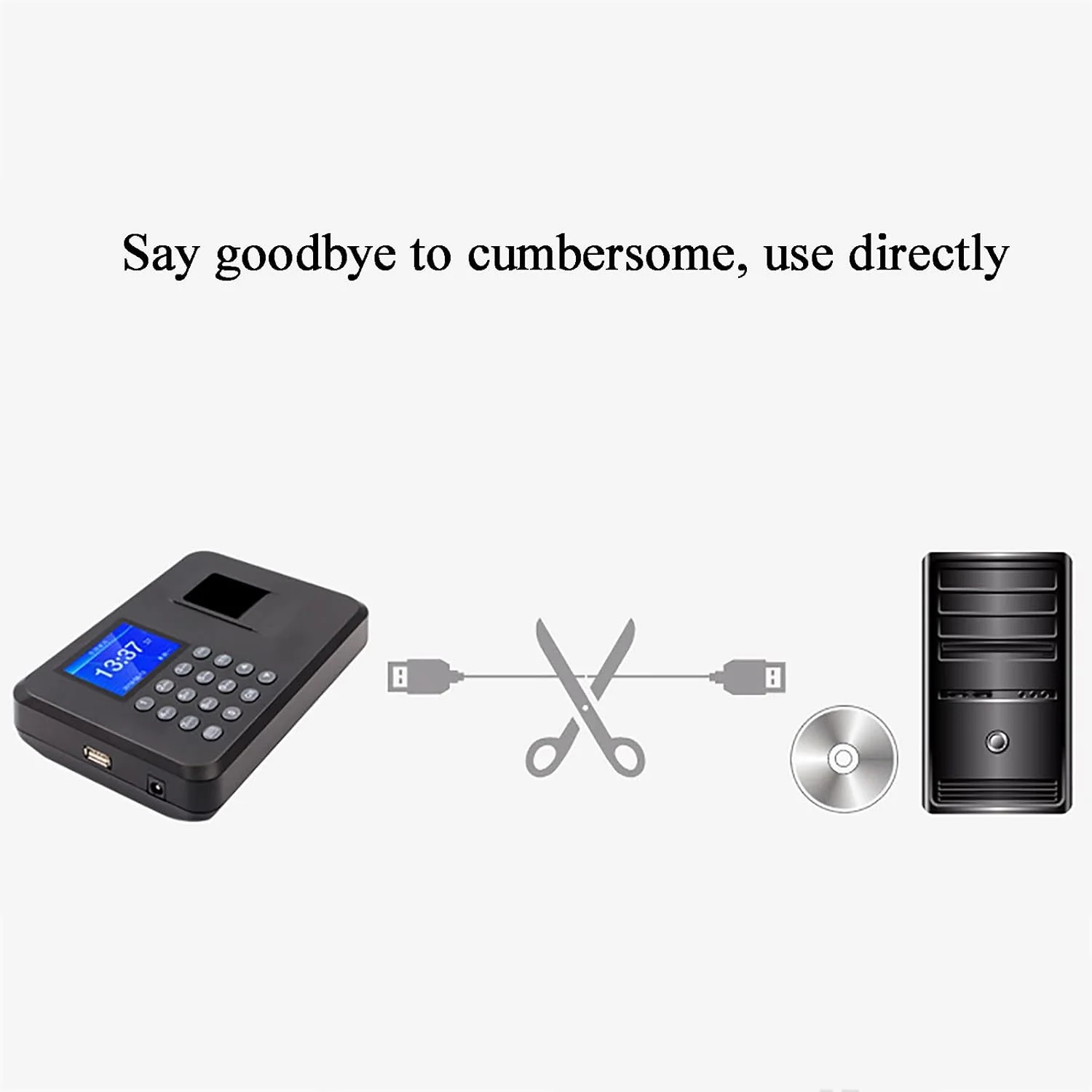 دستگاه حضور و غیاب اثر انگشتی Amhuui، ساعت ورود و خروج اداری، دستگاه ثبت تردد کارکنان بیومتریک با صفحه نمایش 2.4 اینچی TFT، اعلان صوتی، دانلود از طریق فلش USB.