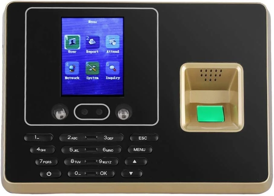 دستگاه حضور و غیاب اثر انگشتی بیومتریک DDDF با صفحه نمایش LCD و سیستم حضور و غیاب USB و ثبت ورود و خروج کارمندان