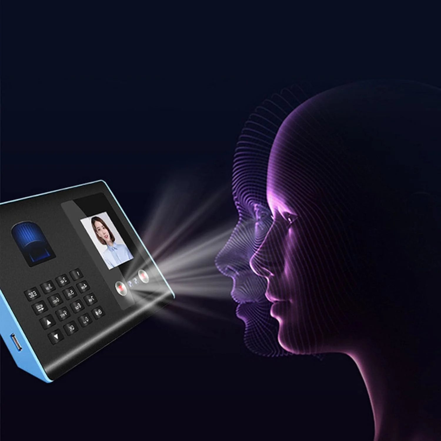 دستگاه حضور و غیاب کارمندان تشخیص چهره اثر انگشت رمز عبور برای دفتر کار با دوشاخه UK