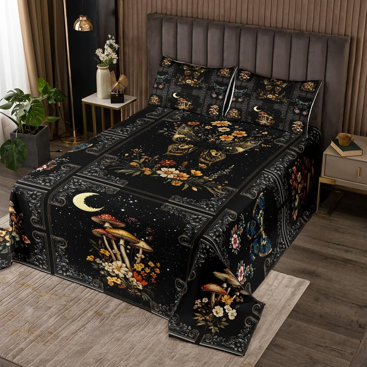 روتختی کینگ سایز طرح پروانه گوتیک Castle Fairy، ست لحاف طرح گل و پروانه قارچی رنگارنگ با 2 روبالشتی، ست روتختی میکروفایبر طرح چهارخانه توری مشکی باروک قدیمی برای کودکان و بزرگسالان، تنفس پذیر روتختی کینگ سایز طرح پروانه گوتیک Castle Fairy، ست لحاف طرح گل و پروانه قارچی رنگارنگ با 2 روبالشتی، ست روتختی میکروفایبر طرح چهارخانه توری مشکی باروک قدیمی برای کودکان و بزرگسالان، تنفس پذیر