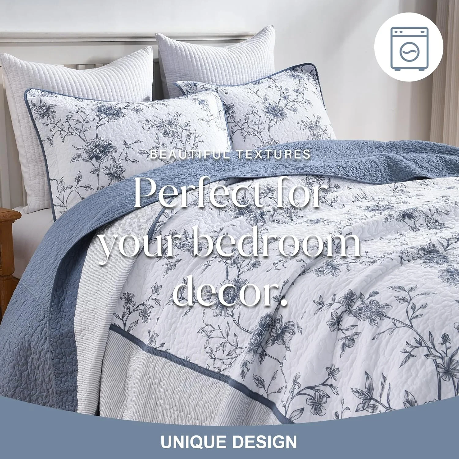 روتختی کینگ سایز بزرگ فاین استیچری 305x305 سانتی متر، لحاف طرح گل سوپر کینگ 100% پنبه ای، رو تختی دو رو، ست روتختی لحافی سبک وزن طرح خانه روستایی 3 تکه