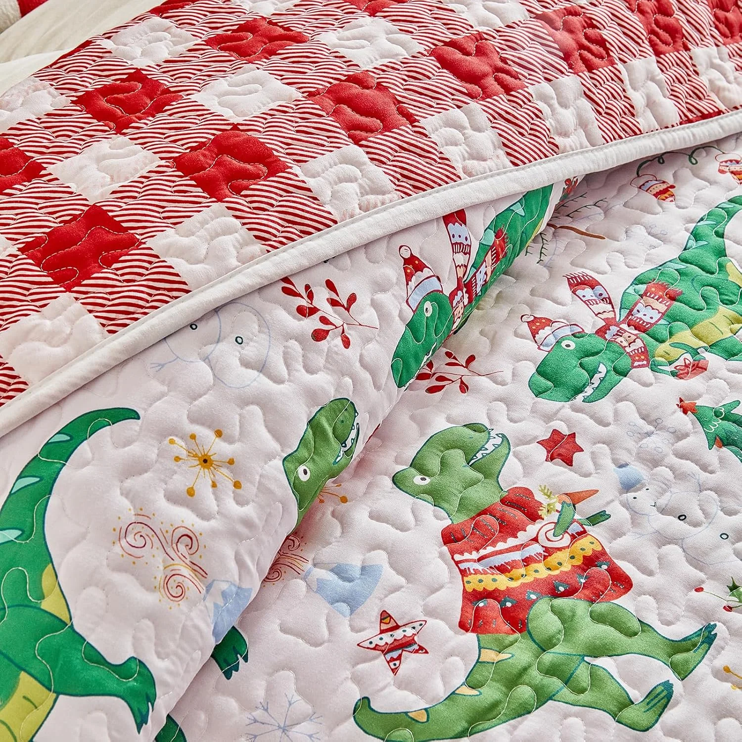 ست لحاف کریسمس، ست روتختی میکروفایبر نرم و سبک، ست روتختی سه تکه لحافی برای سال نو SYUQTSD32-Q