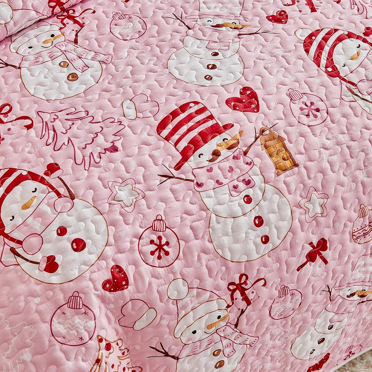 ست لحاف کریسمس، ملحفه میکروفیبر نرم و سبک، روتختی سه تکه لحاف دار SYUQTSD36-T