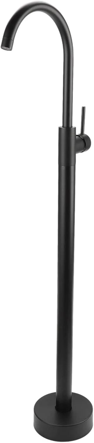 شیر حمام ایستاده، شیر پرکن وان ایستاده به سبک اروپایی، شیر دوش حمام برنجی استیل ضد زنگ، شیر آب چرخشی پایه دار برای روشویی ستونی (مشکی) شیر حمام ایستاده، شیر پرکن وان ایستاده به سبک اروپایی، شیر دوش حمام برنجی استیل ضد زنگ، شیر آب چرخشی پایه دار برای روشویی ستونی (مشکی)