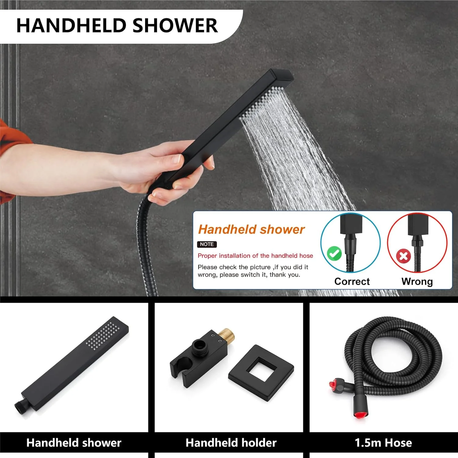 سیستم دوش بارانی مشکی مات Midanya، سر دوش مربعی 12 اینچی، ست شیر دوش دیواری با شیر دستی، کیت تریم شیرآلات با شیر تنظیم فشار، ست ترکیبی دوش حمام سیستم دوش بارانی مشکی مات Midanya، سر دوش مربعی 12 اینچی، ست شیر دوش دیواری با شیر دستی، کیت تریم شیرآلات با شیر تنظیم فشار، ست ترکیبی دوش حمام