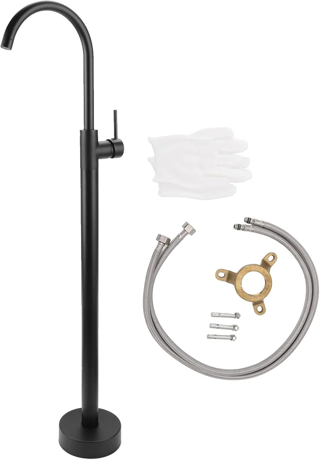 شیر حمام ایستاده، شیر پرکن وان ایستاده به سبک اروپایی، شیر دوش حمام برنجی استیل ضد زنگ، شیر آب چرخشی پایه دار برای روشویی ستونی (مشکی) شیر حمام ایستاده، شیر پرکن وان ایستاده به سبک اروپایی، شیر دوش حمام برنجی استیل ضد زنگ، شیر آب چرخشی پایه دار برای روشویی ستونی (مشکی)