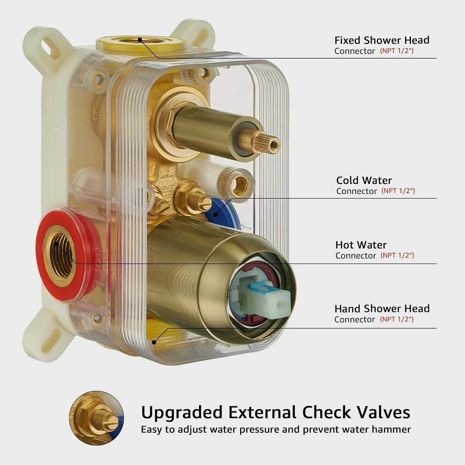 ست شیر دوش طلایی برس خورده Iriber، نصب دیواری، شامل شیر مخلوط دوش، سردوش بارانی 12 اینچی و دوش دستی، کیت مدرن دوش بارانی مناسب حمام (شامل کارتریج شیر) ست شیر دوش طلایی برس خورده Iriber، نصب دیواری، شامل شیر مخلوط دوش، سردوش بارانی 12 اینچی و دوش دستی، کیت مدرن دوش بارانی مناسب حمام (شامل کارتریج شیر)