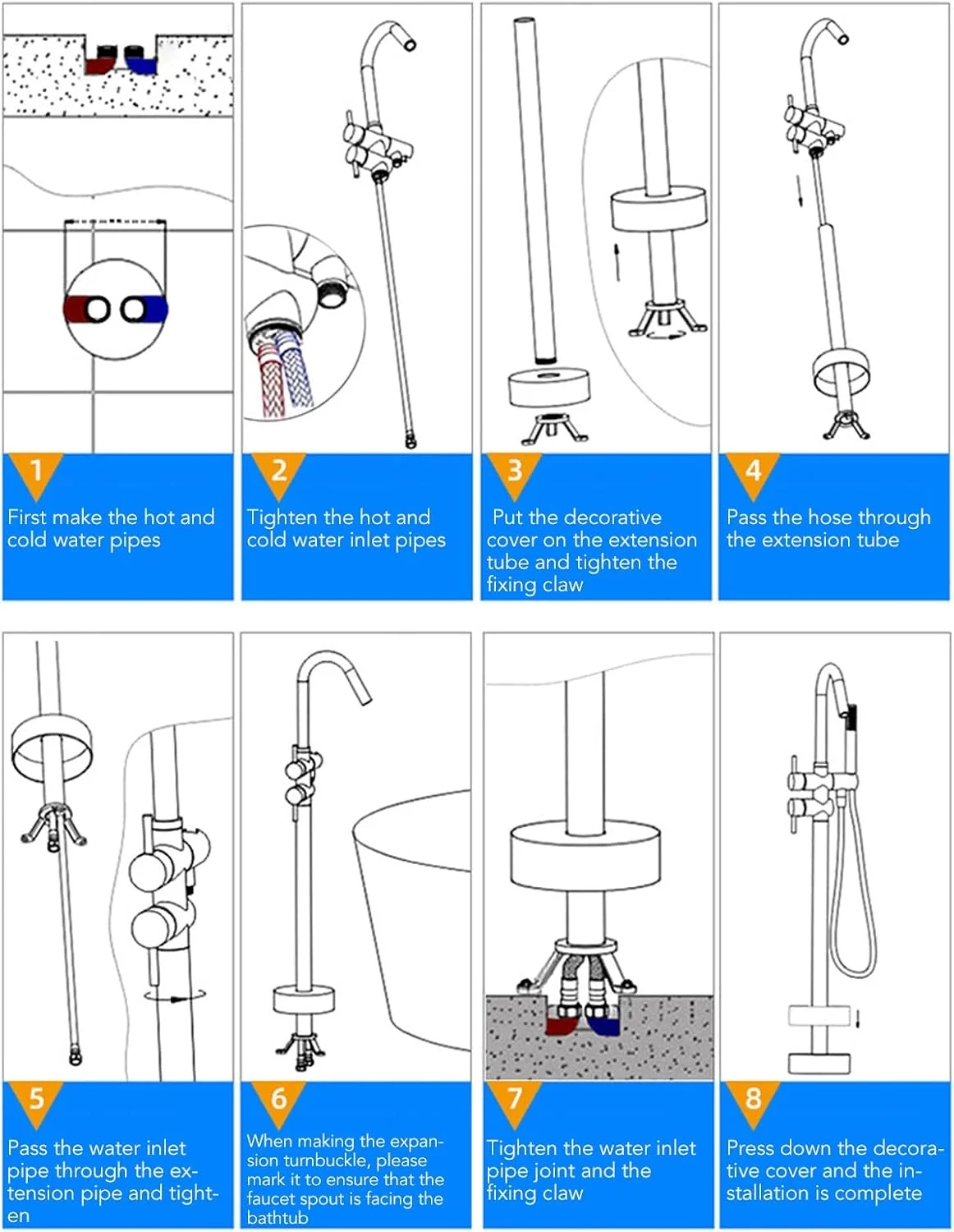 شیر حمام ایستاده، شیر پرکن وان ایستاده به سبک اروپایی، شیر دوش حمام برنجی استیل ضد زنگ، شیر آب چرخشی پایه دار برای روشویی ستونی (مشکی) شیر حمام ایستاده، شیر پرکن وان ایستاده به سبک اروپایی، شیر دوش حمام برنجی استیل ضد زنگ، شیر آب چرخشی پایه دار برای روشویی ستونی (مشکی)