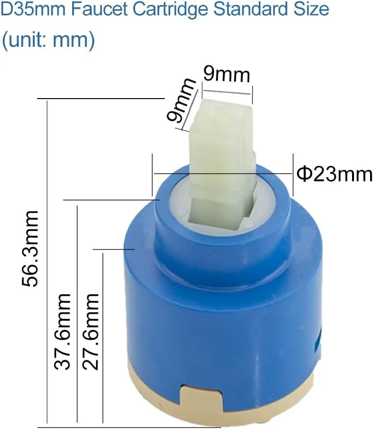 کارتریج سرامیکی شیر آب XUCHUAN با قطر 35 میلی متر، جایگزین برای قسمت شیر آب سینک آشپزخانه تک دسته، شیر سرامیکی