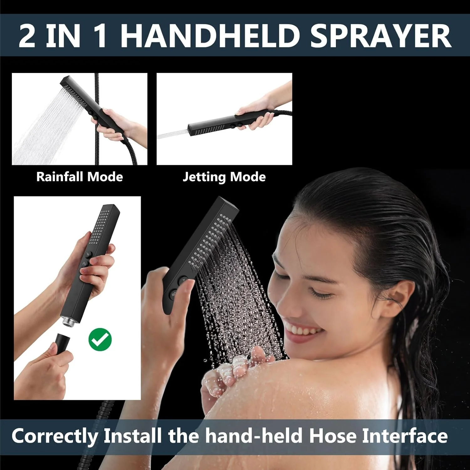 Aolemi Shower Faucet Set Ceiling Mount Shower System Rough-in Valve and Shower Trim Kit 10 and 6 Inch Dual Shower Head 2 in 1 Handheld Spray Push Button Diverter Matte Black Aolemi Shower Faucet Set Ceiling Mount Shower System Rough-in Valve and Shower Trim Kit 10 and 6 Inch Dual Shower Head 2 in 1 Handheld Spray Push Button Diverter Matte Black