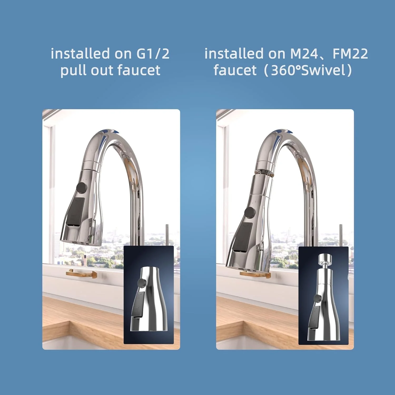 سردوش شیر آب TERRIFI، چرخش 360 درجه، اتصال سردوش شیر FM22 M24، شیرهای آشپزخانه G1/2، آداپتور شیر آب 3 حالته، شیرهای سینک آشپزخانه سردوش شیر آب TERRIFI، چرخش 360 درجه، اتصال سردوش شیر FM22 M24، شیرهای آشپزخانه G1/2، آداپتور شیر آب 3 حالته، شیرهای سینک آشپزخانه