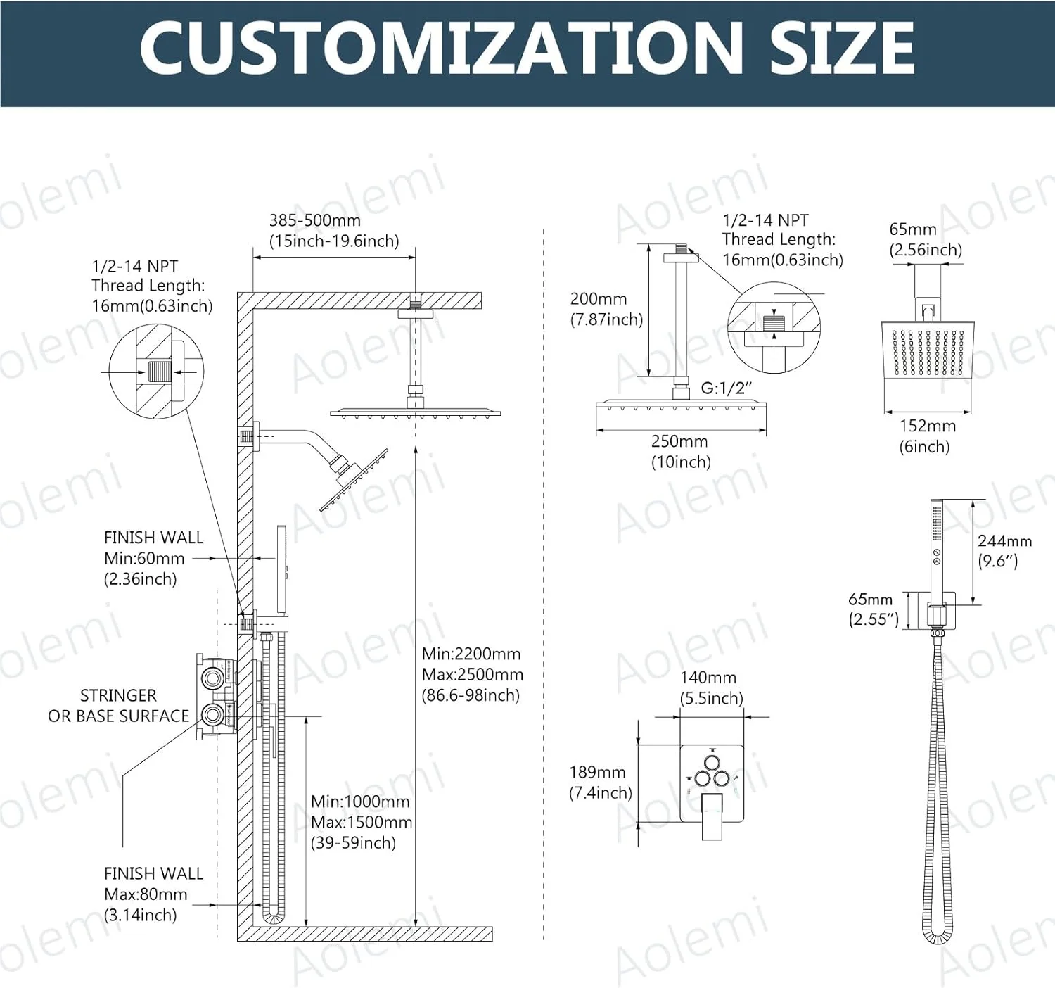 Aolemi Shower Faucet Set Ceiling Mount Shower System Rough-in Valve and Shower Trim Kit 10 and 6 Inch Dual Shower Head 2 in 1 Handheld Spray Push Button Diverter Matte Black Aolemi Shower Faucet Set Ceiling Mount Shower System Rough-in Valve and Shower Trim Kit 10 and 6 Inch Dual Shower Head 2 in 1 Handheld Spray Push Button Diverter Matte Black