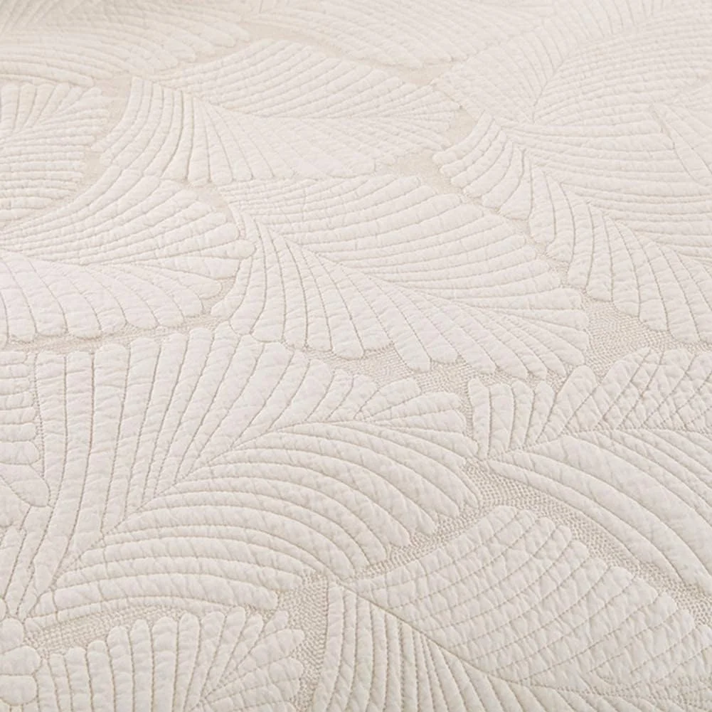 ست روتختی لحافی دو رو طرح برجسته با 2 روبالشتی، رو تختی، ست ملحفه تزئینی، بژ، سایز کینگ